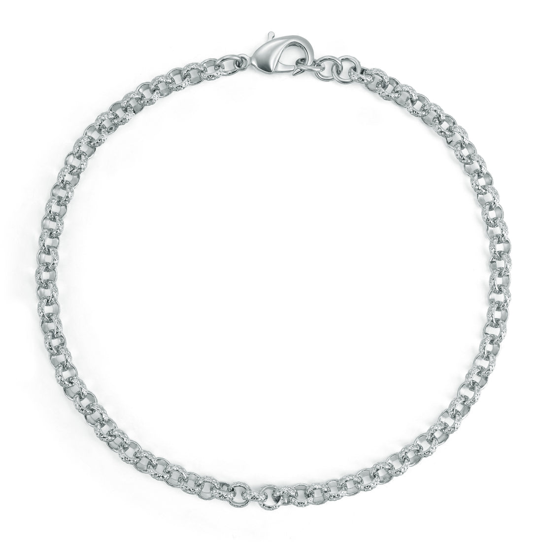 4mm Silver Diamond Cut Pattern Belcher Bracelet – 8 Inch
