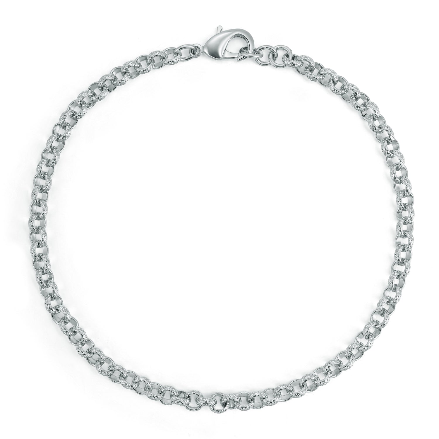 New 4mm Silver Diamond Cut Pattern Belcher Bracelet – 8 Inch