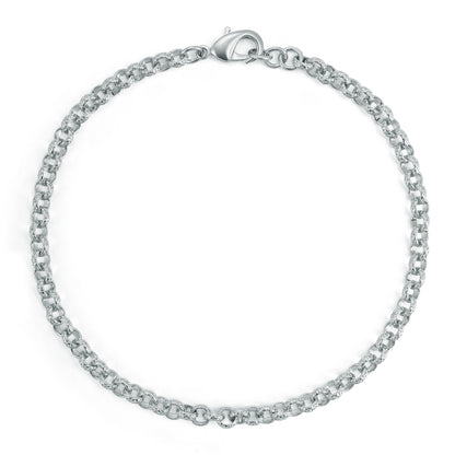 New 4mm Silver Diamond Cut Pattern Belcher Bracelet – 8 Inch