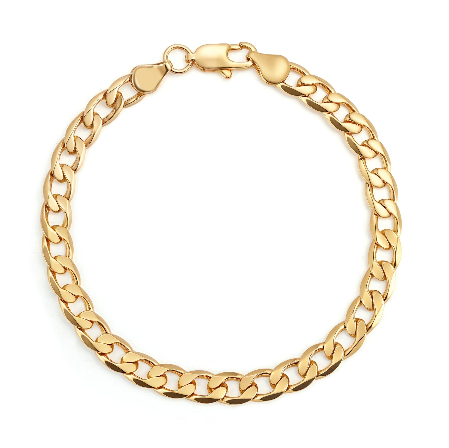 New 6mm Gold Cuban Curb Bracelet - 8 Inches