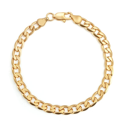 New 6mm Gold Cuban Curb Bracelet - 8 Inches