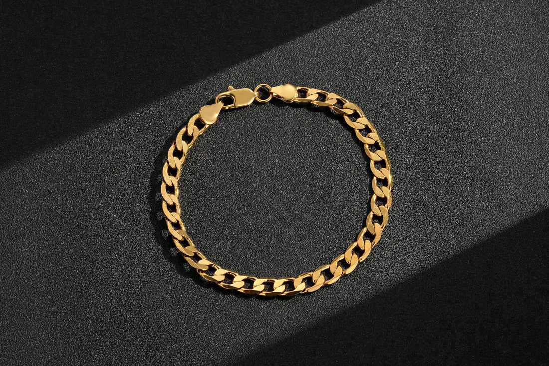 6mm Gold Cuban Curb Bracelet - 8 Inches