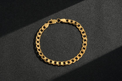 New 6mm Gold Cuban Curb Bracelet - 8 Inches