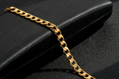 New 6mm Gold Cuban Curb Bracelet - 8 Inches