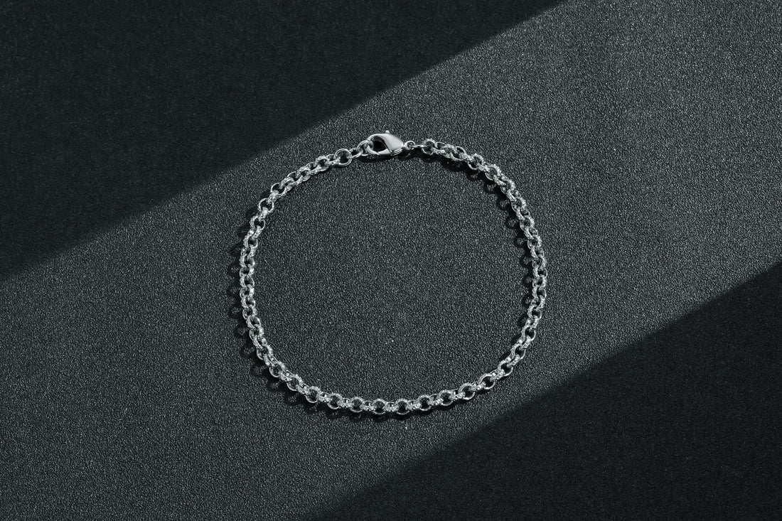 🎁 Silver Diamond-Cut Patterned Belcher Bracelet 4mm (100% off)