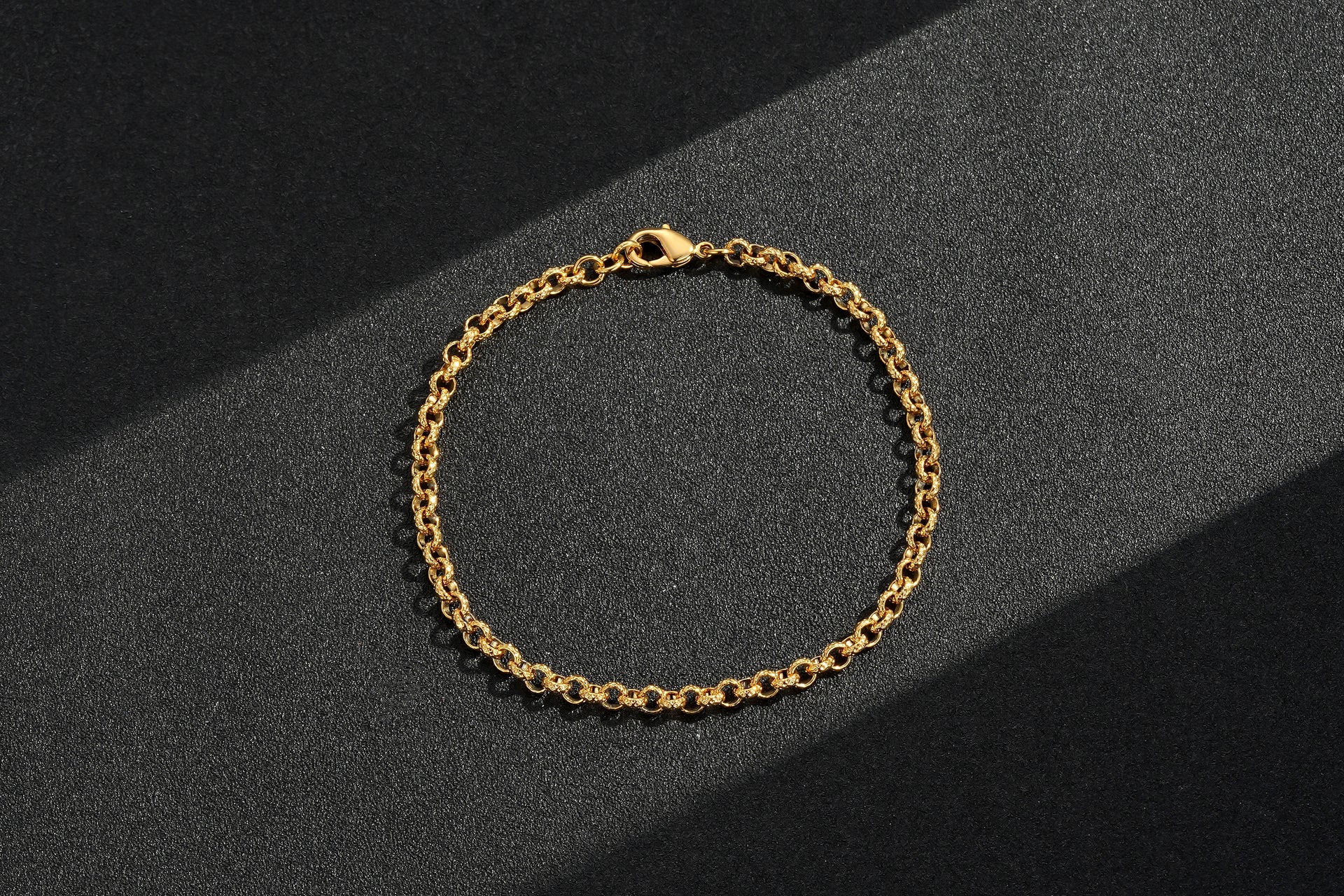Diamond Cut Patterned Belcher Bracelet 4mm