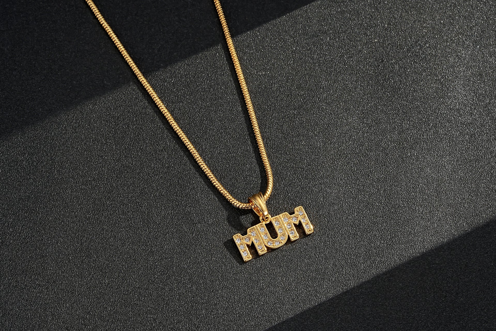 Diamond MUM Pendant Necklace 22inches