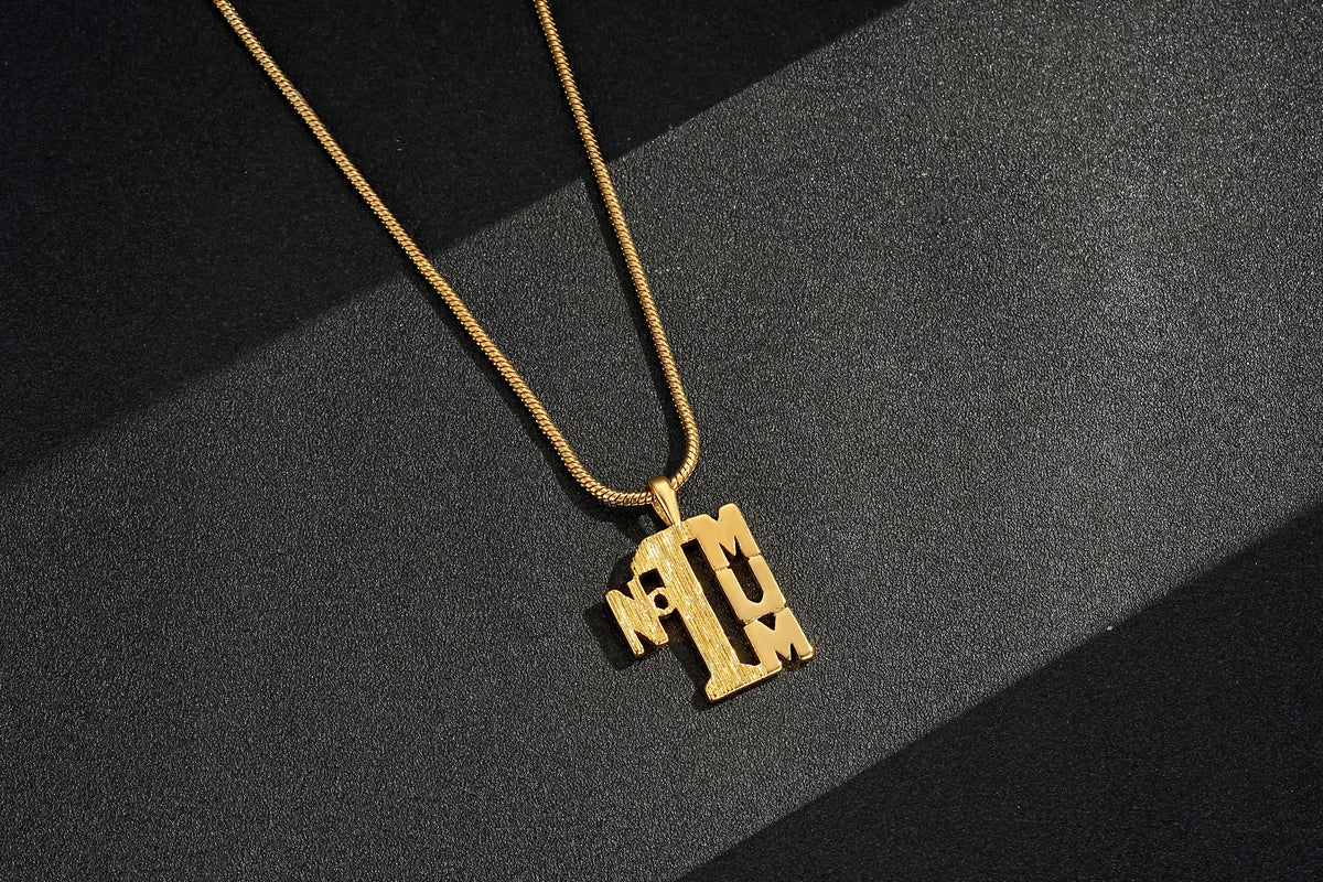 Gold No1 MUM Pendant Necklace 22inches