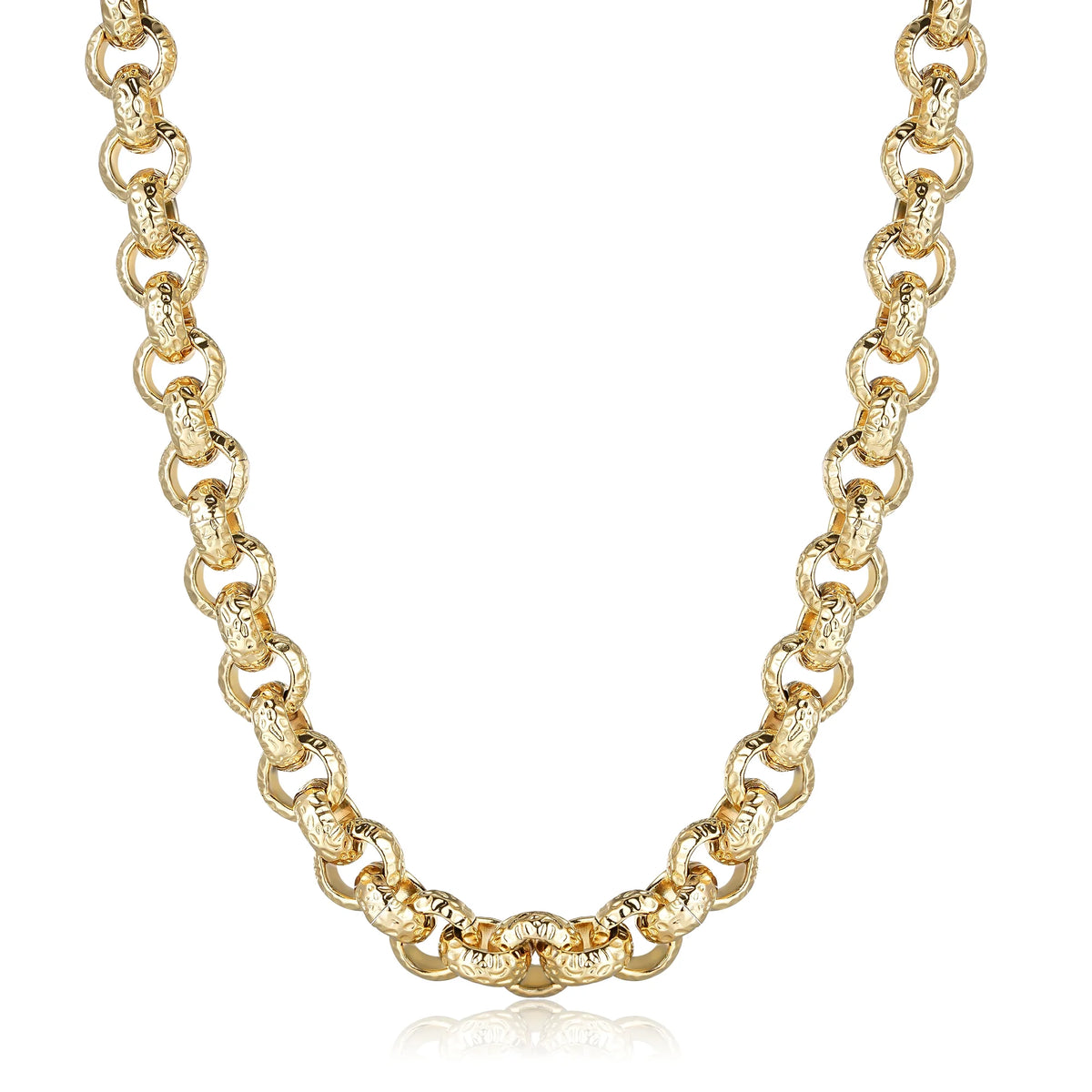 Gold Leopard-Print Belcher Chain &amp; Bracelet 15mm