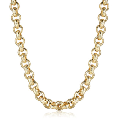 Gold Leopard-Print Belcher Chain &amp; Bracelet 15mm