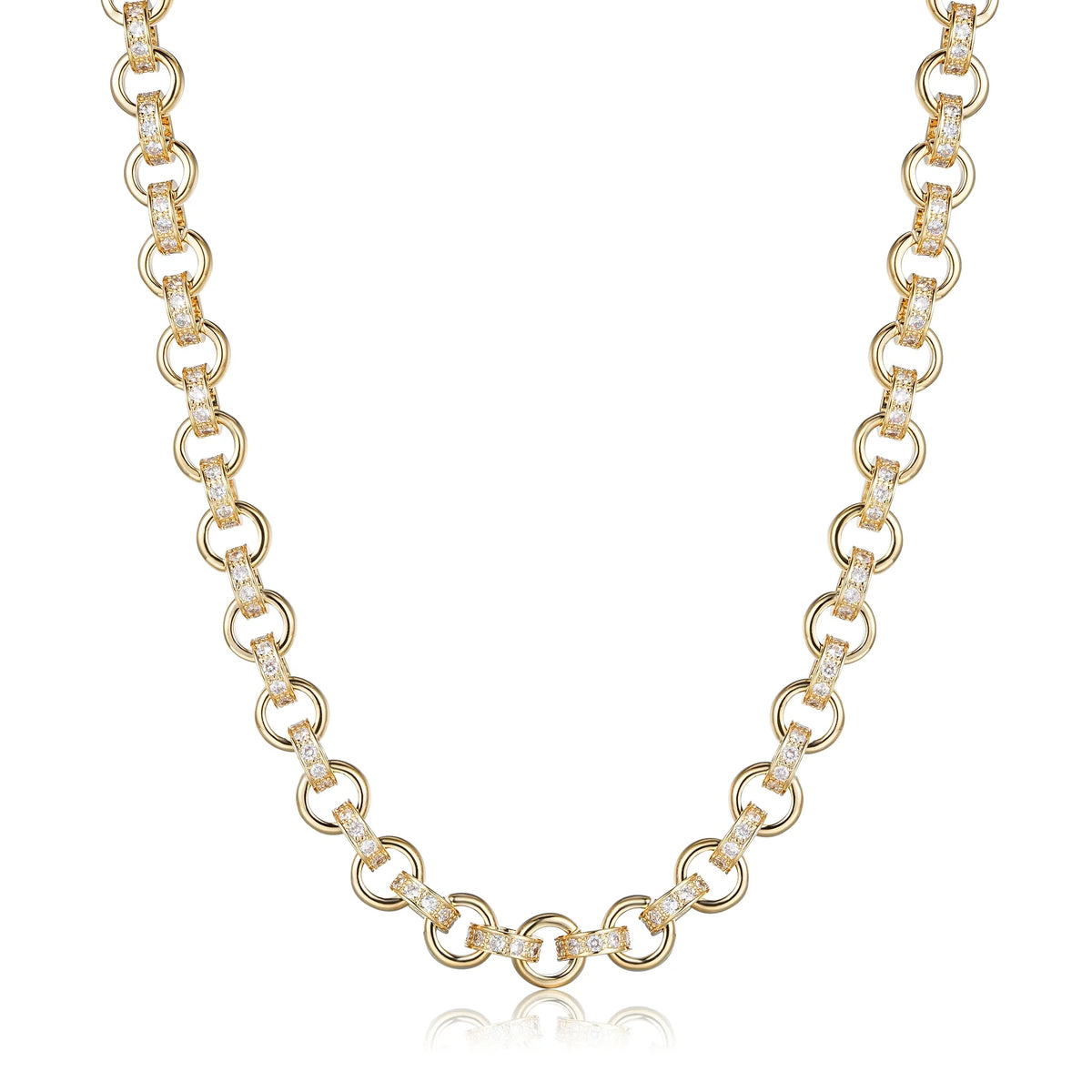 Gold Belcher Chain &amp; Bracelet Set with Albert Clasp 10mm