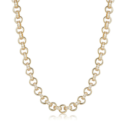 Gold Belcher Chain &amp; Bracelet Set with Albert Clasp 10mm
