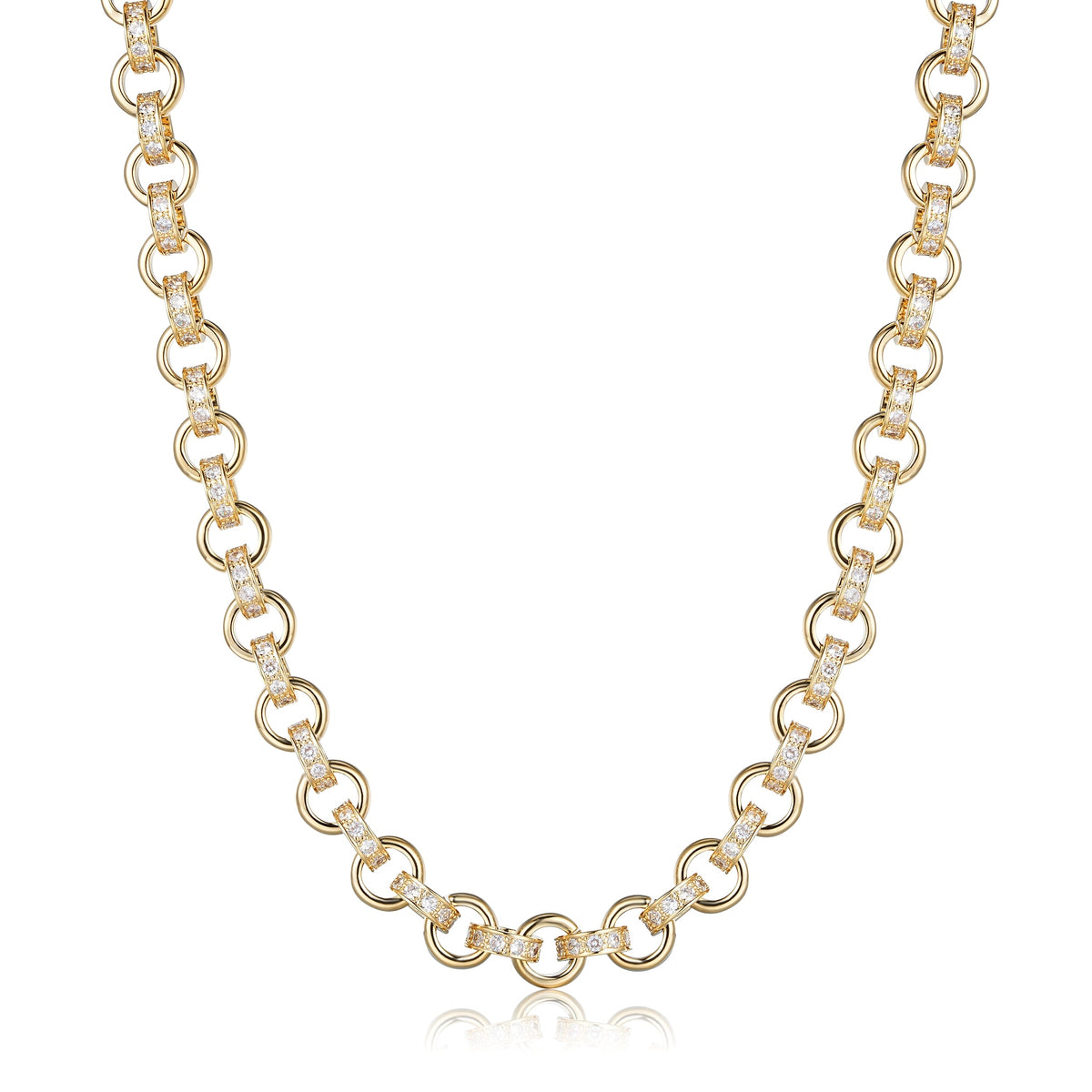 10mm gold alternate-pattern belcher chain