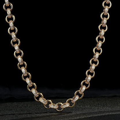 Gold Belcher Chain &amp; Bracelet Set with Albert Clasp 10mm