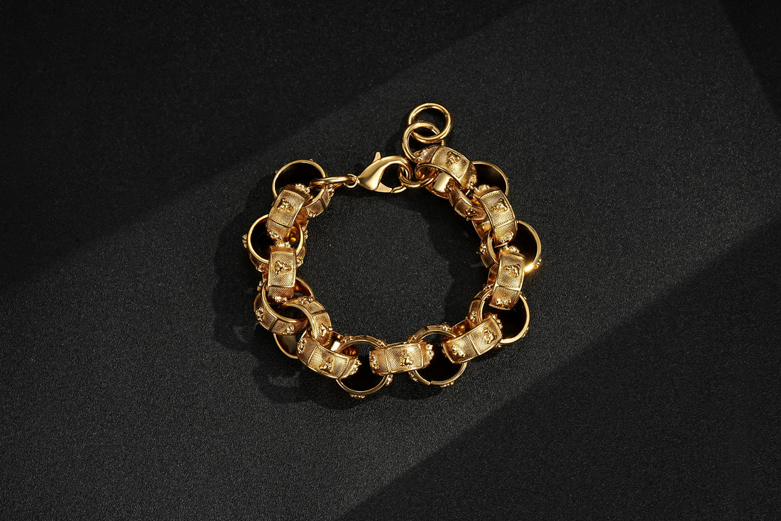 Luxury 20mm Gold Bulldog Belcher Bracelet 9 Inch