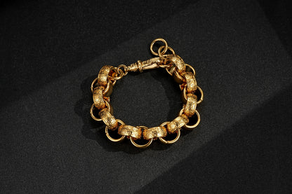 20mm Gold Ornate Belcher Bracelet 8 Inch