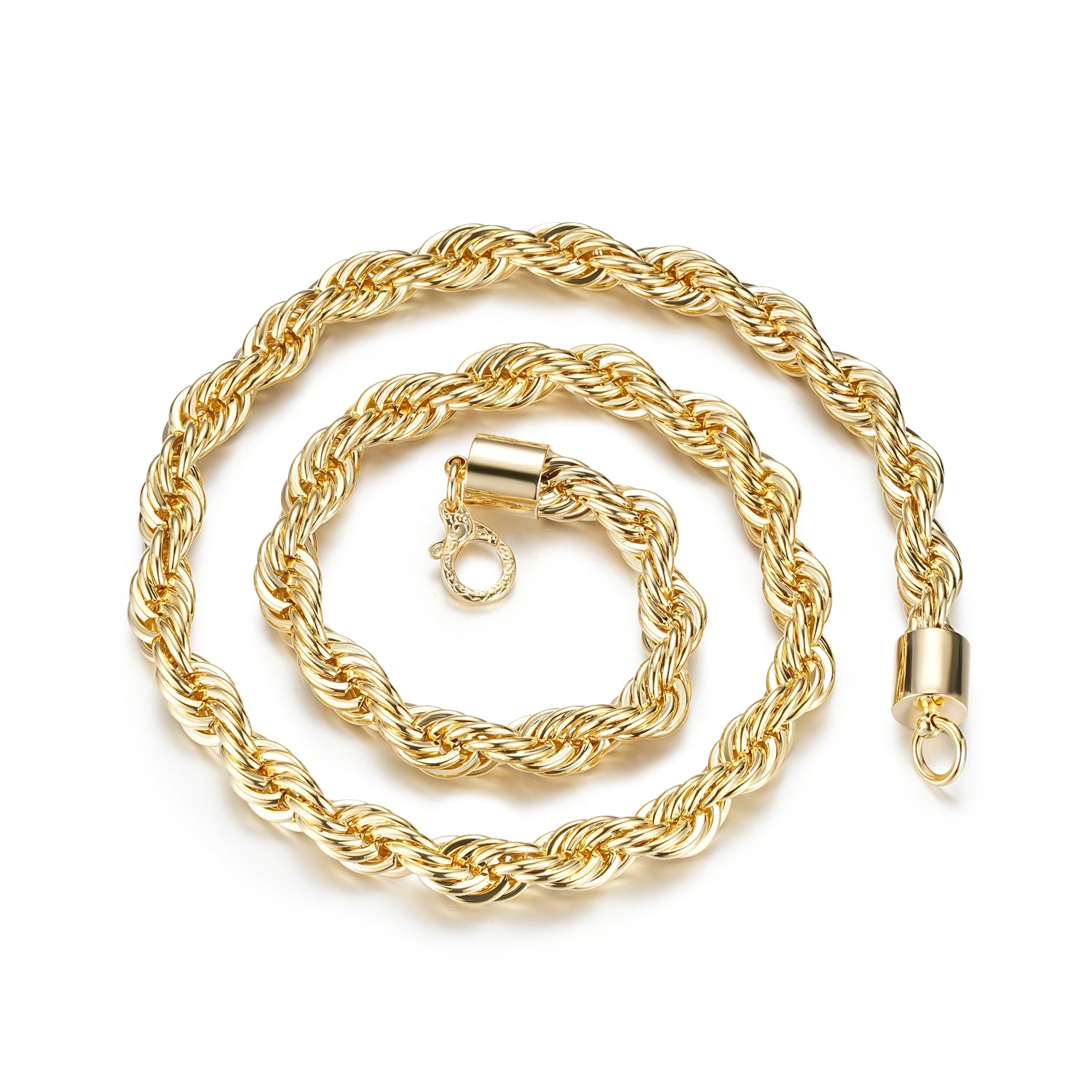 Gold Bonded Rope Chain Necklace