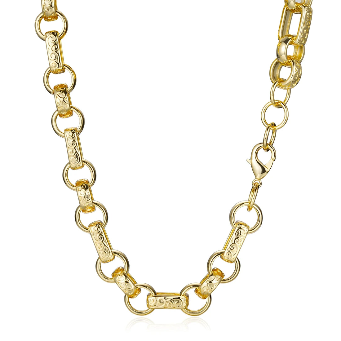 Gold Gypsy Link Belcher Chain &amp; Bracelet Set 10mm
