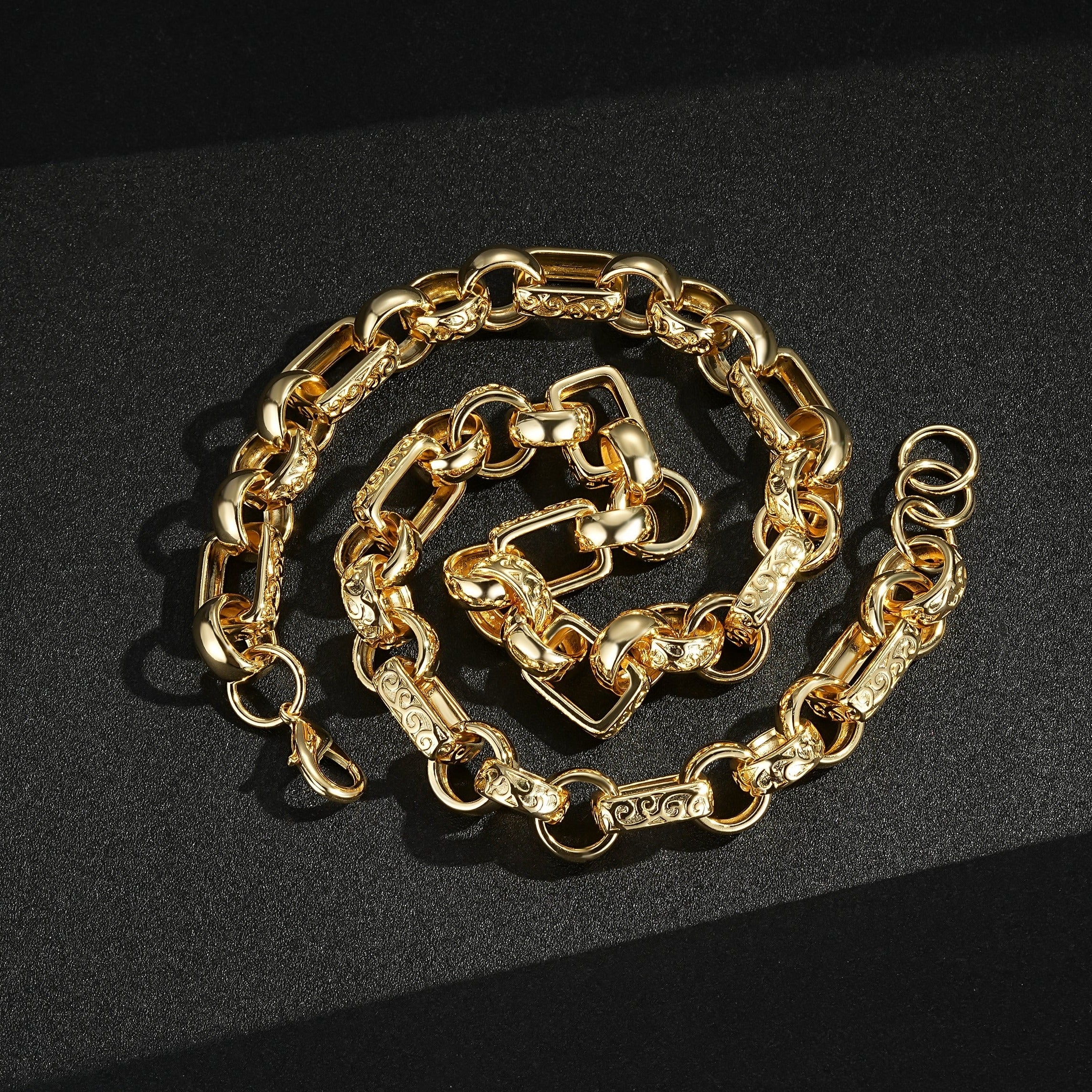 18mm Gold Filled Gypsy Link Belcher Chain, 24 Inches Long