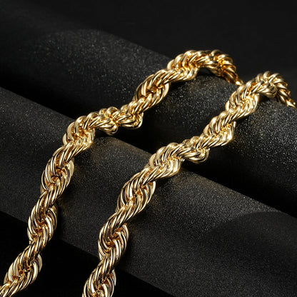 Close-up of Thick Gold Rope Chain