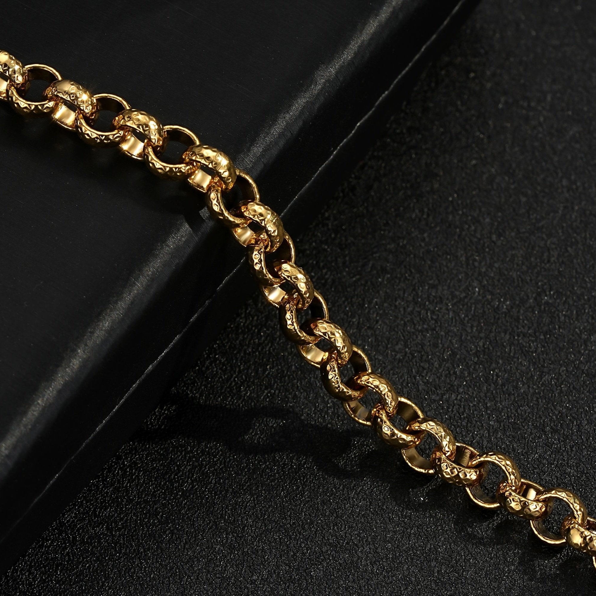 Kids gold bracelet, 8mm wide, 6-inch or 8-inch length, 20g/23g.