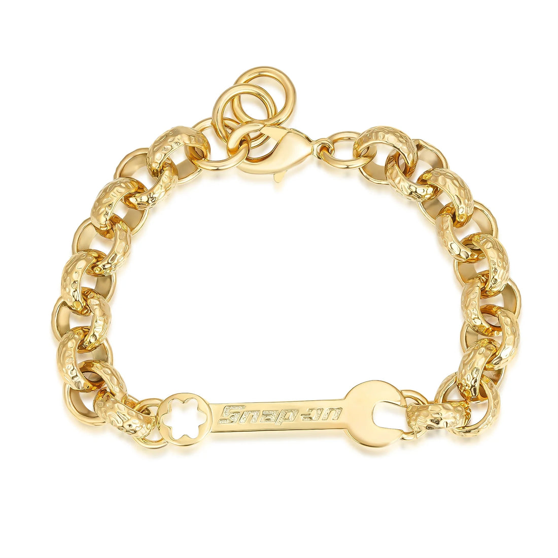 8mm Gold Spanner Belcher Bracelet 7.5/8 Inches