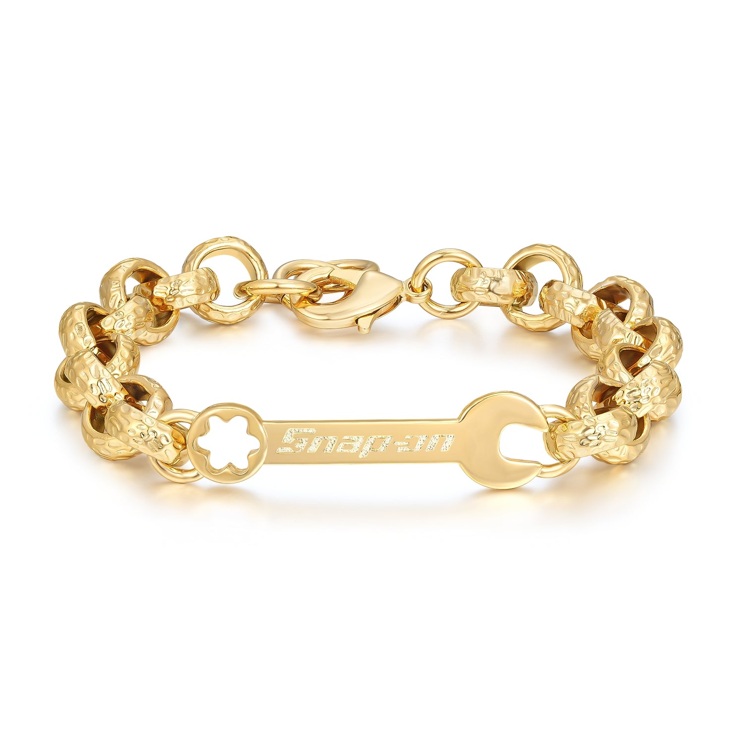 12mm Gold Filled Bonded Spanner Belcher Bracelet - 7.5/8 Inches