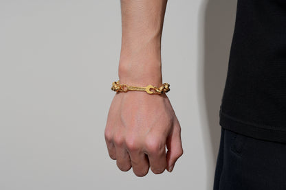 12mm Gold Filled Bonded Spanner Belcher Bracelet - 7.5/8 Inches
