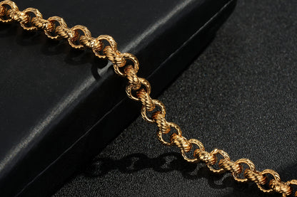 9mm Gold Lined Pattern Belcher Bracelet – 9 Inches