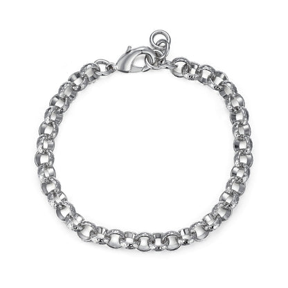 New 9mm Silver Filled Diamond Cut Patterned Belcher Bracelet 6 Inch