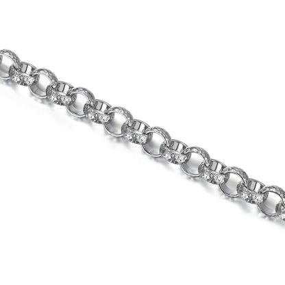 New 9mm Silver Filled Diamond Cut Patterned Belcher Bracelet – 8 Inch