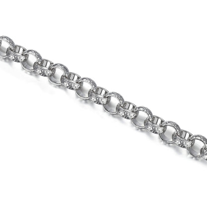 New 9mm Silver Filled Diamond Cut Patterned Belcher Bracelet 6 Inch