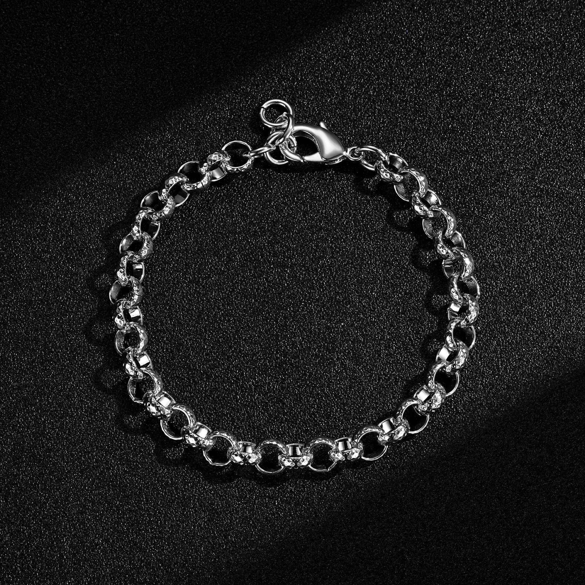 Diamond Cut Patterned Belcher Bracelet 9mm