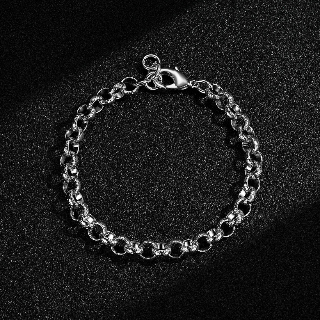 🎁 Silver Diamond-Cut Patterned Belcher Bracelet 9mm (100% off)