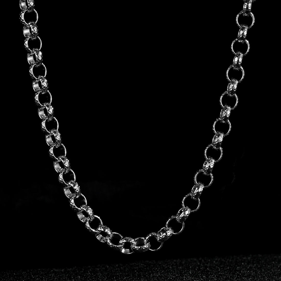 8mm Silver Pattern Belcher Chain – 24 Inches