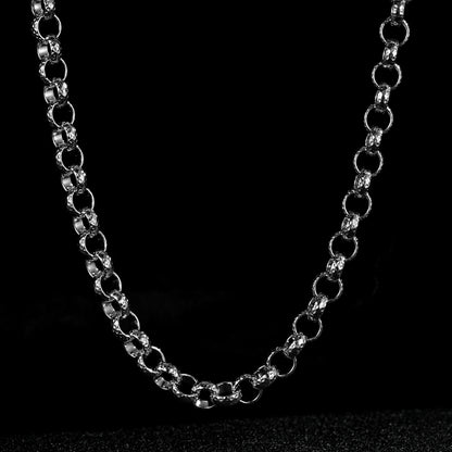 New 8mm Silver Pattern Belcher Chain – 24 Inches