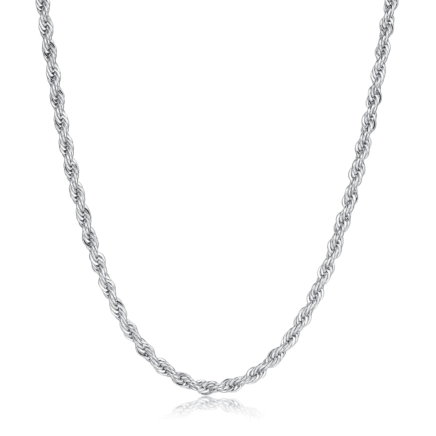 Detailed View of Silver Filled 5mm Rope Chain