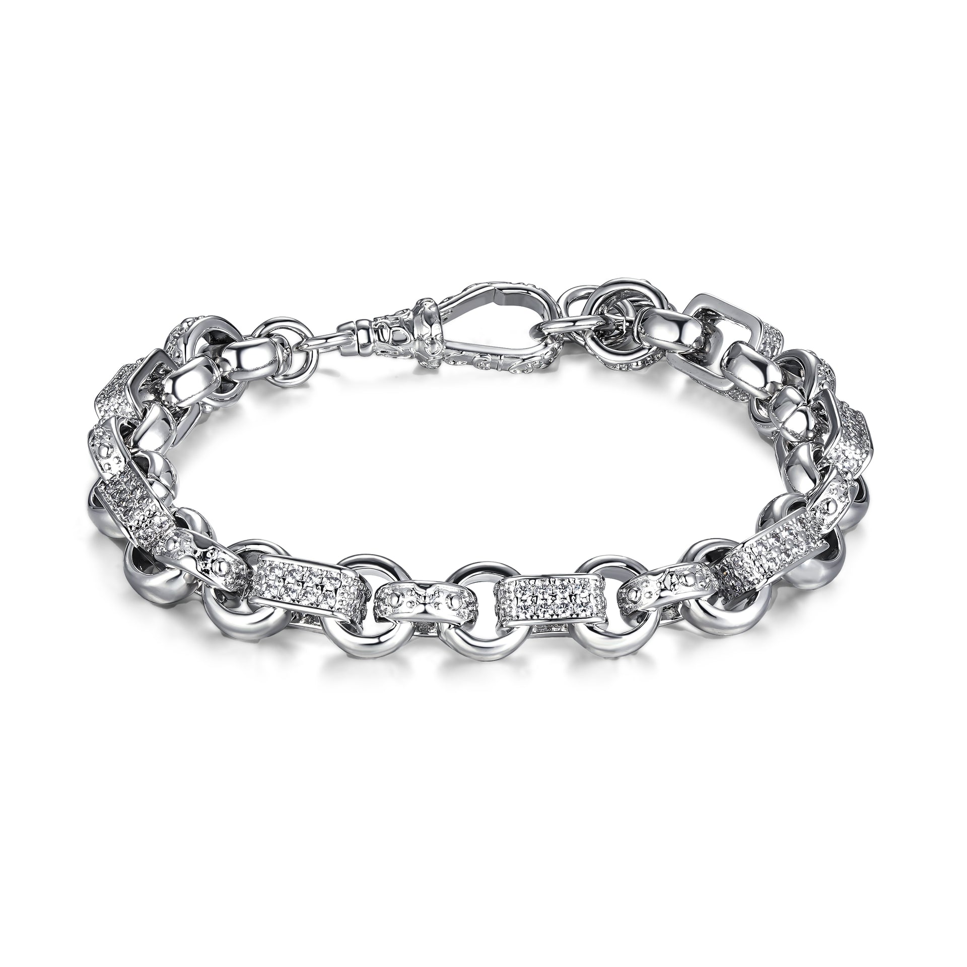 10mm Filled Gypsy Belcher Bracelet Secure Albert Clasp 8 Inch