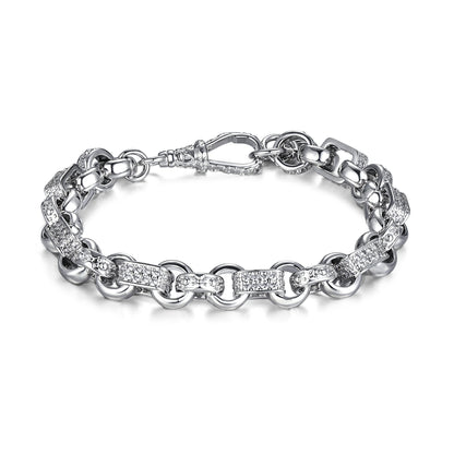 New 10mm Silver-Filled Gypsy Belcher Bracelet with Secure Albert Clasp – 8 Inch