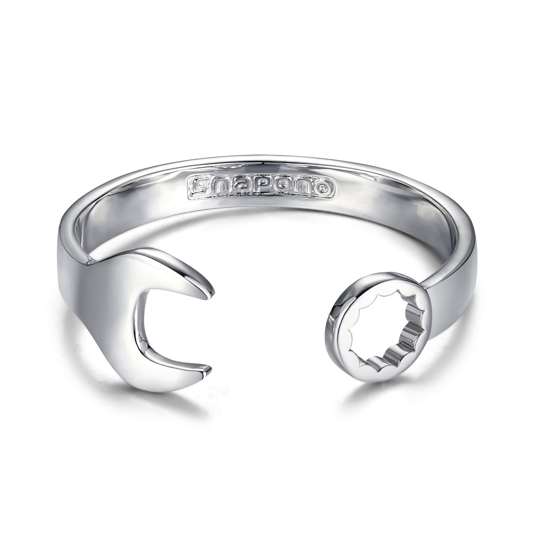 9mm Silver-Filled Adjustable Spanner Wrench Bangle