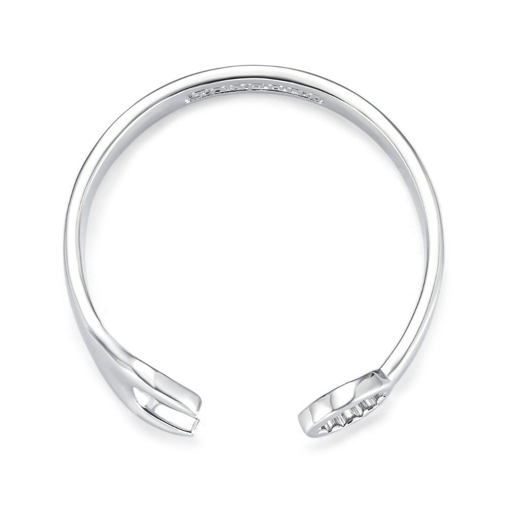 9mm Silver Spanner Wrench Bangle Adjustable