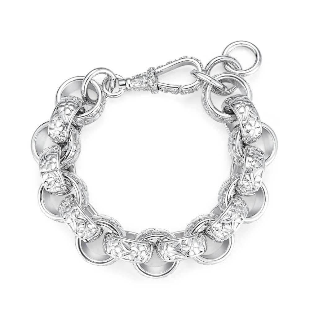 Big silver Belcher bracelet, 20mm wide, 7.5-8 inches, 100 grams.