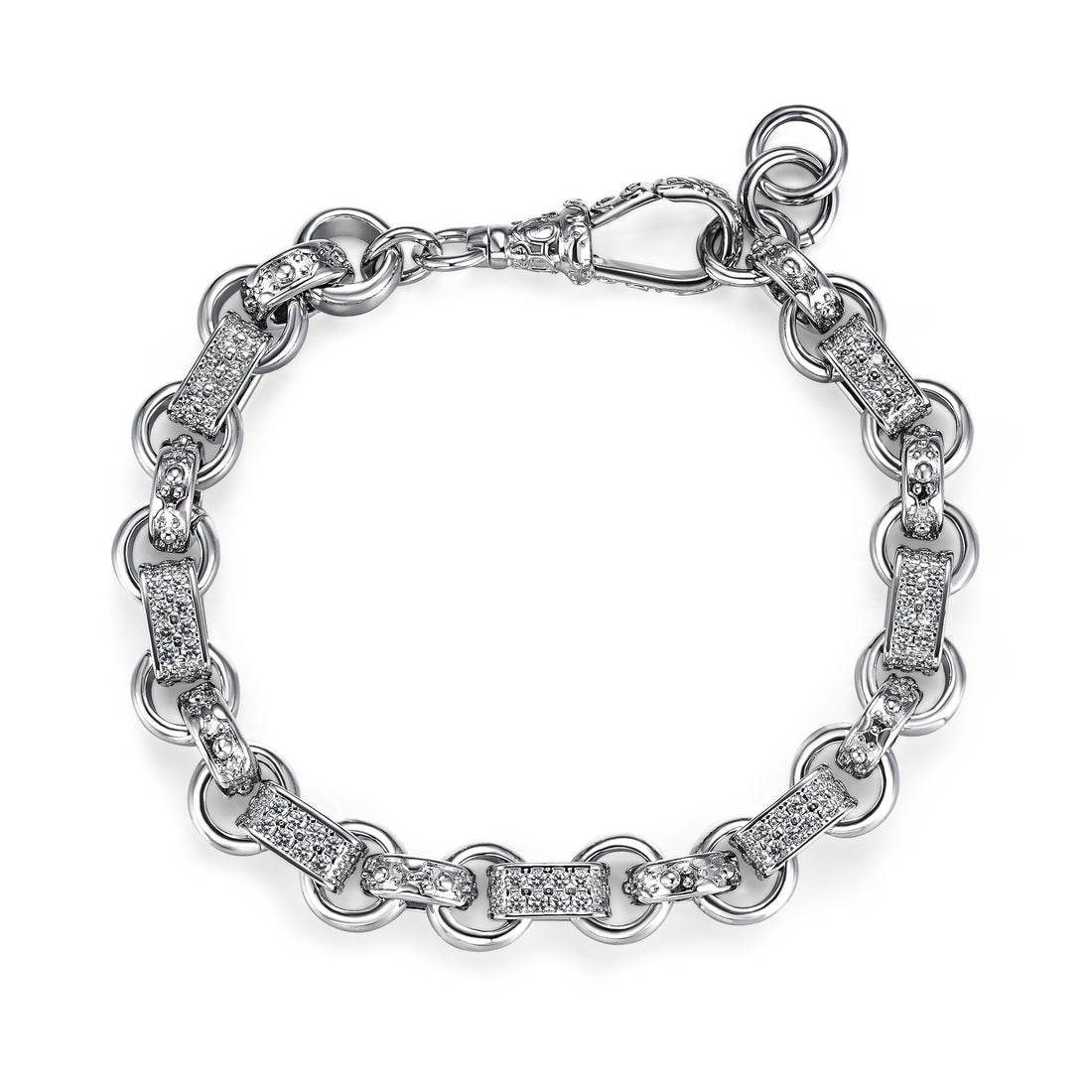 10mm Silver-Filled Gypsy Belcher Bracelet with Secure Albert Clasp – 8 Inch