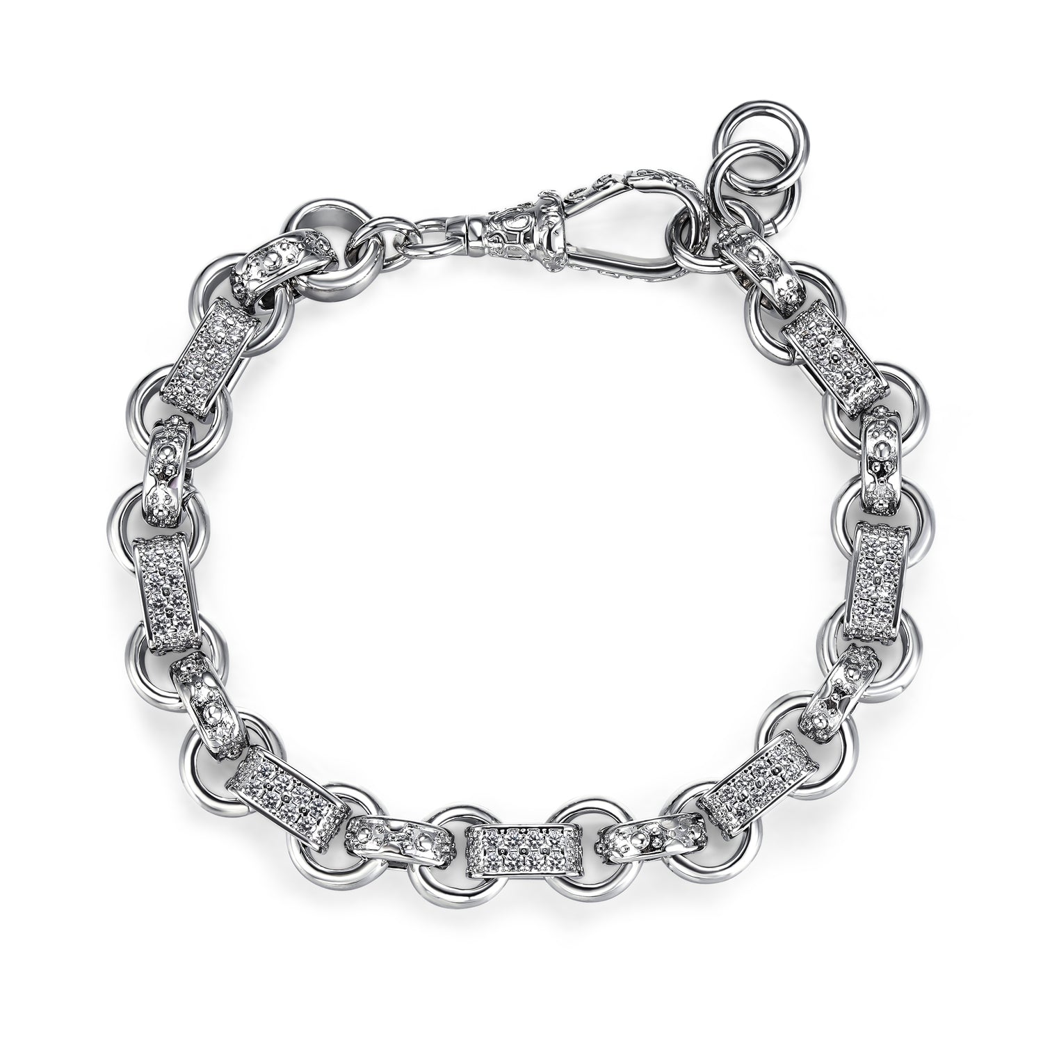 New 10mm Silver-Filled Gypsy Belcher Bracelet with Secure Albert Clasp – 8 Inch