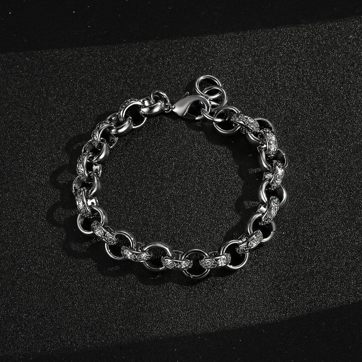 Silver Crystal Belcher Bracelet 12mm