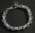 Silver gypsy link Belcher bracelet with stones, 10mm wide, 8 inches, 45 grams.