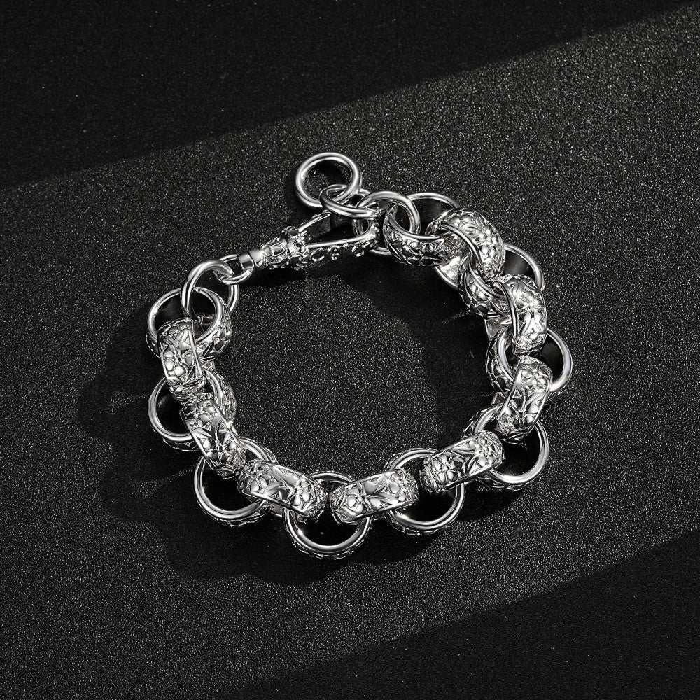 Big silver Belcher bracelet, 20mm wide, 7.5-8 inches, 100 grams.