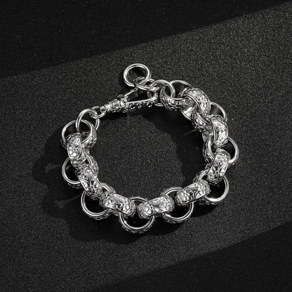 Big silver Belcher bracelet, 20mm wide, 7.5-8 inches, 100 grams.