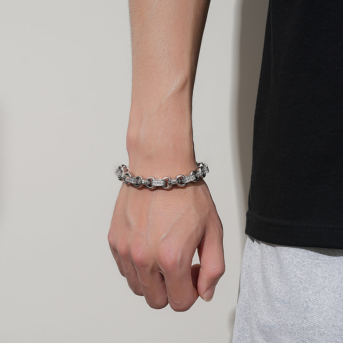 10mm Silver-Filled Gypsy Belcher Bracelet with Secure Albert Clasp – 8 Inch