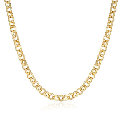 8mm gold smooth belcher chain close up